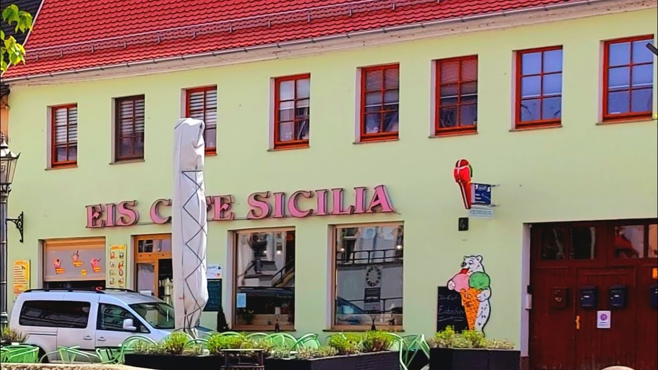 MARKTPLATZ, BAD DÜBEN 2O23/EIS CAFÉ SICILIA AM MARKT !