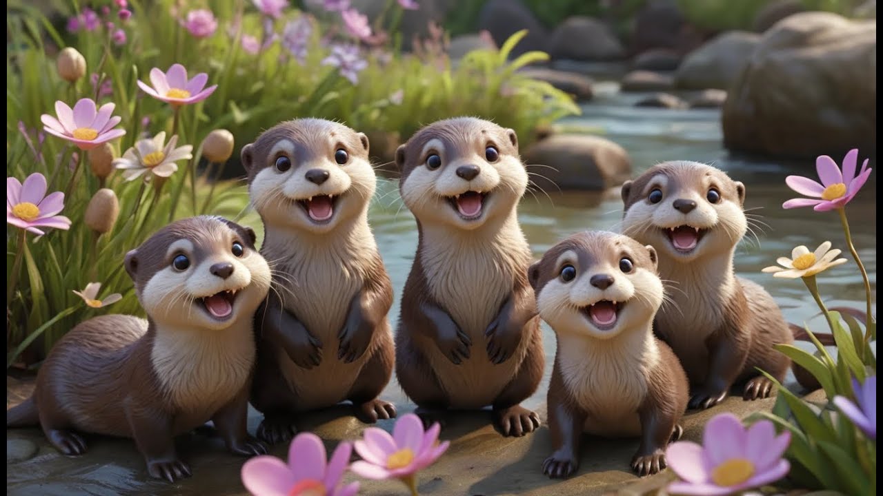 Fünf kleine Babyotter wackeln, wackeln, wackeln | Süßes Tierlied & Zählen lernen