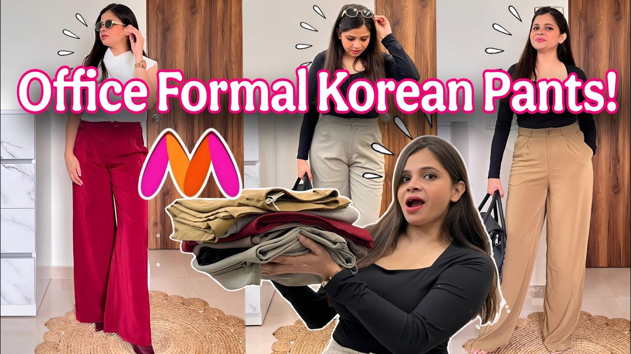 Myntra Formal Korean Pants Haul 🤩||Office Wear Trousers 👖 😍 ||Myntra Trousers Under Budget #myntra