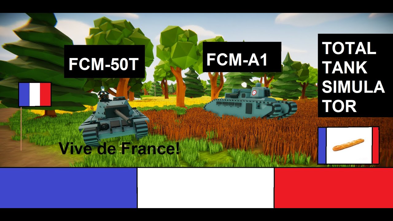 Total Tank Simulator rozgrywka FCM-5oT i FCM A1 [bez komentarza]