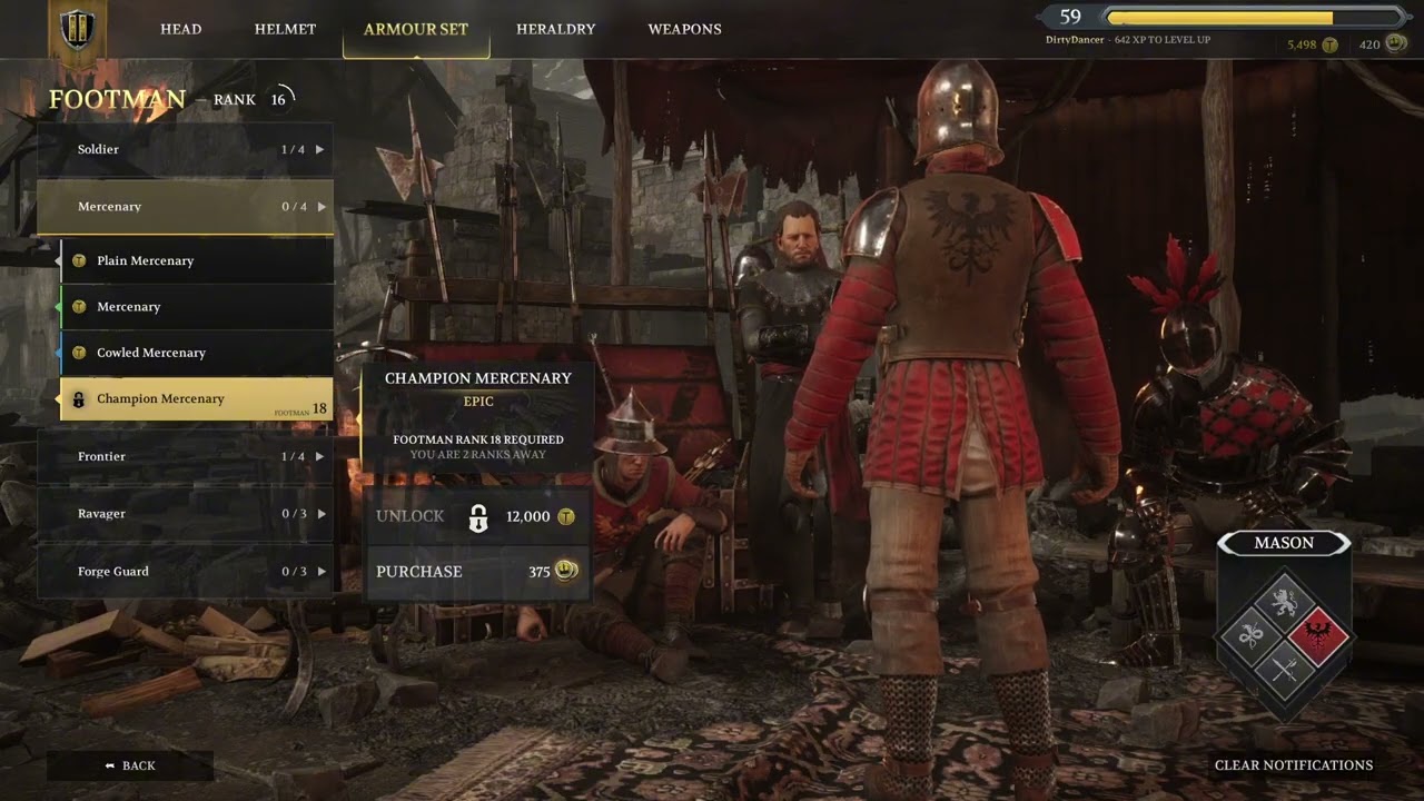 Chivalry 2 | Mason Footman Armor Showcase 2025 | Iron Resolve of the Red Legion