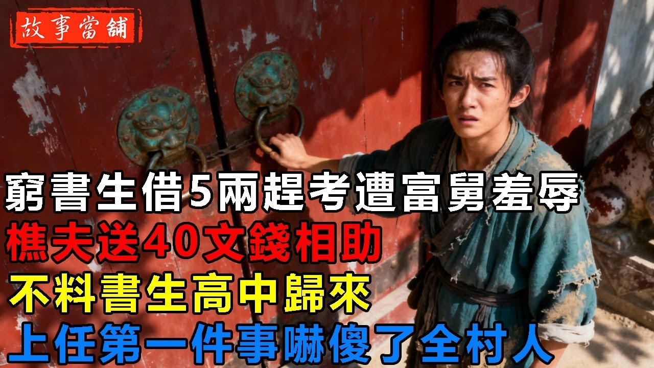 窮書生借5兩趕考遭富舅羞辱，樵夫送40文錢相助，不料書生高中歸來，上任第一件事：為恩公挑柴！| 民間故事 | 故事當舖