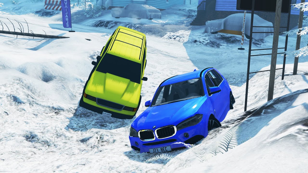 Cars vs Snow Pit #7 | BeamNG DRIVE