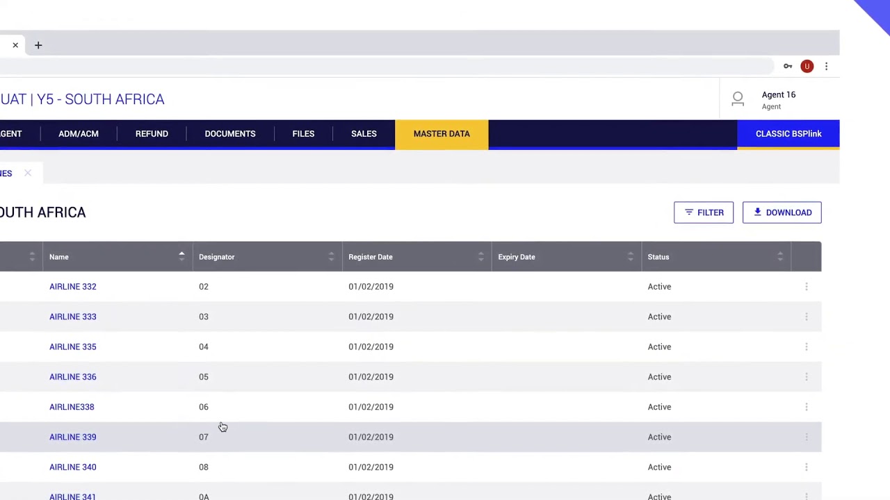 New BSPlink | Master Data - Airlines | English | IATA