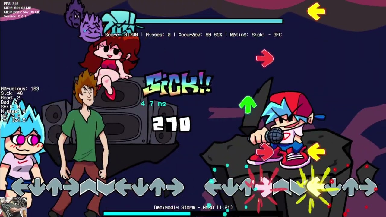 [FNF]SHAGGY & SKY VS BF! DEMIGODLY STORM 10 KEYS FULLCOMBO!!!