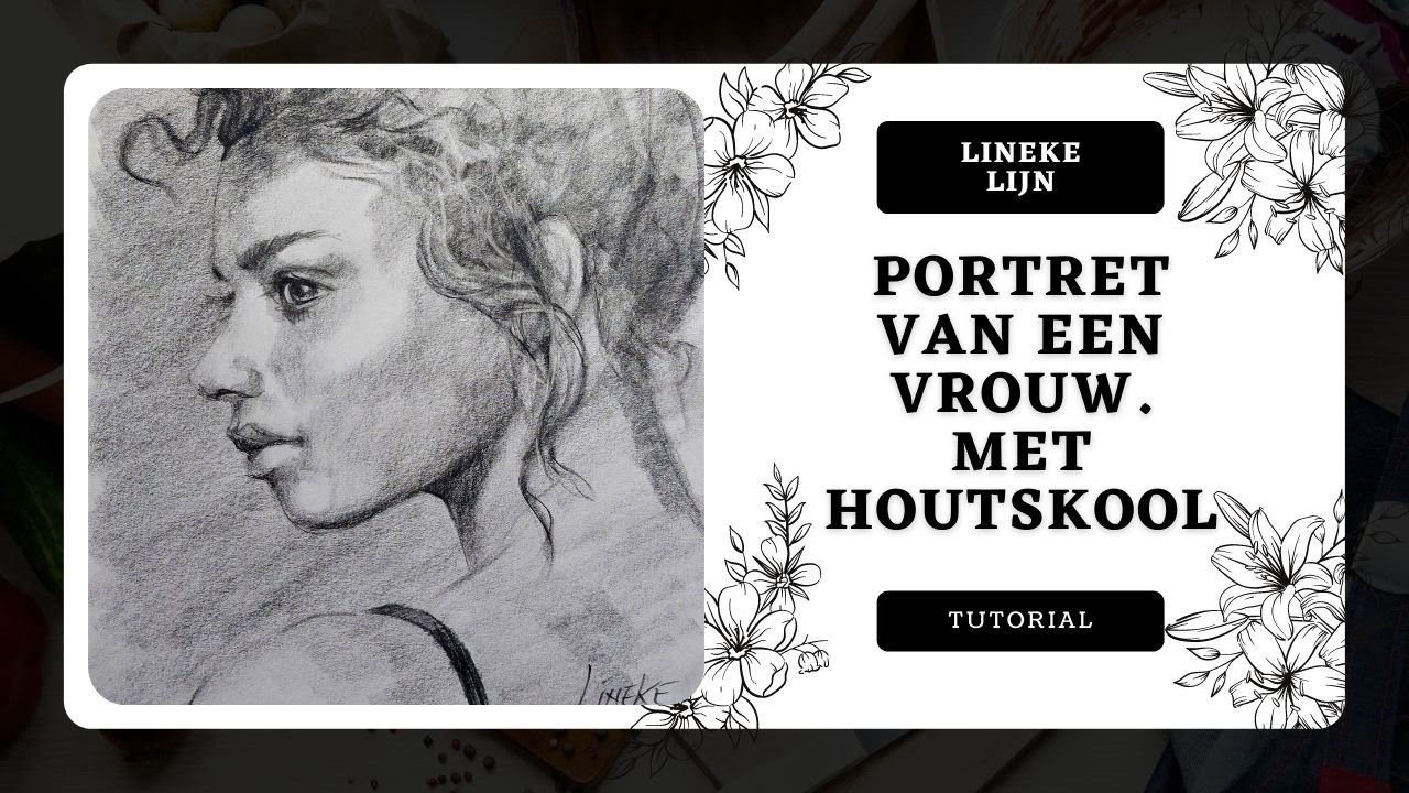 Portret tekenen Vrouw - Houtskool potlood