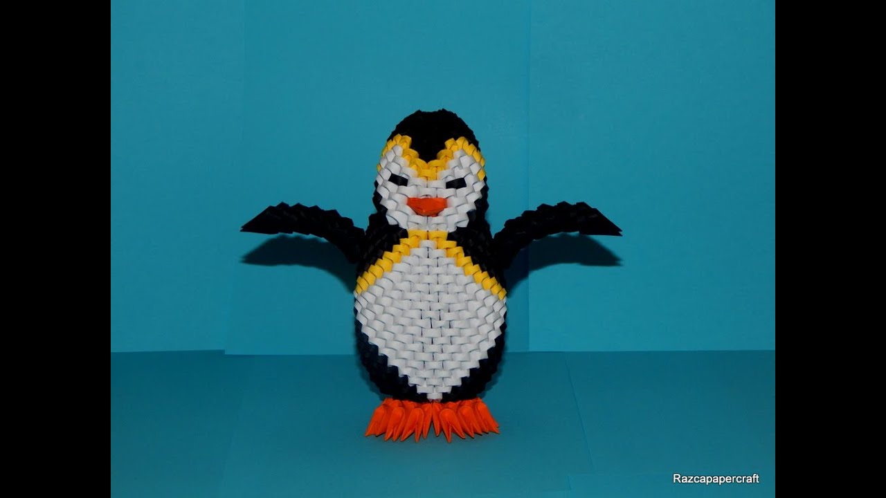 3D Origami Penguin tutorial part 1