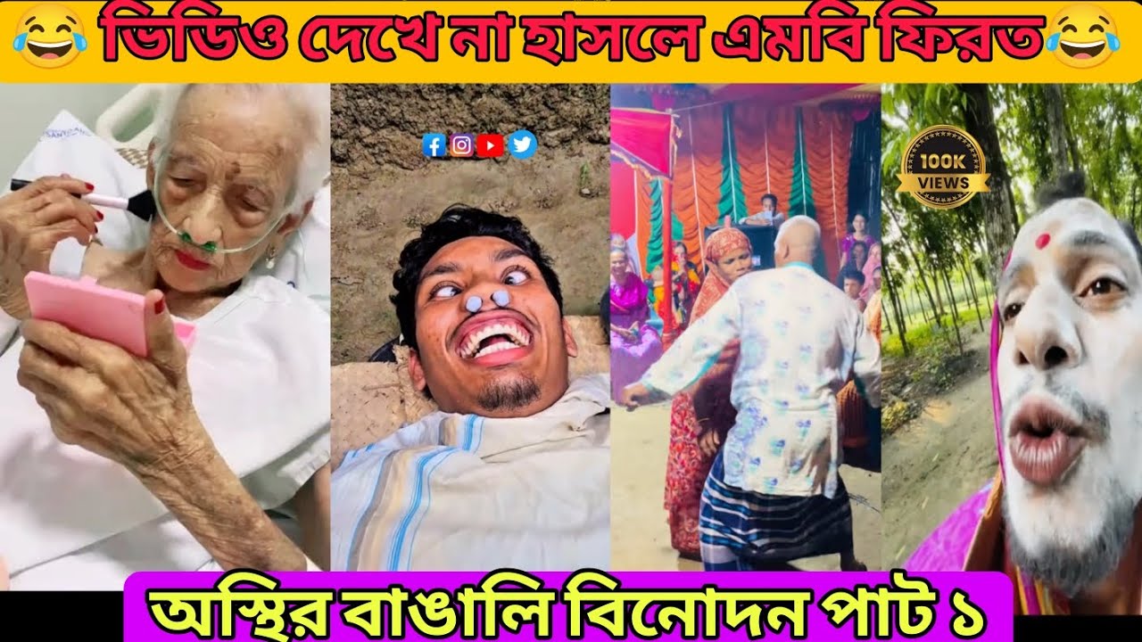 নতুন অস্থির বাঙালি বিনোদন পার্ট 😂 (১)।। না হাসলে এমবি ফিরত 😂😂। Osthir Bangla Binodon. Funny video 