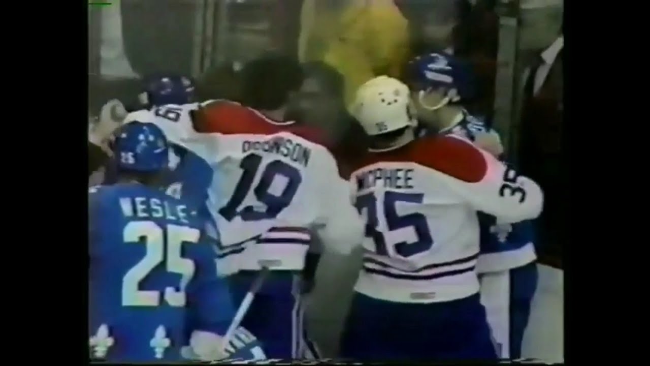 Nordiques - Canadiens hits and roughs 4/16/84