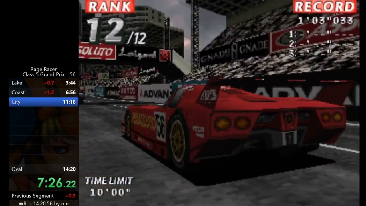 Rage Racer TEMPETE GP Class5 speedrun 14'16