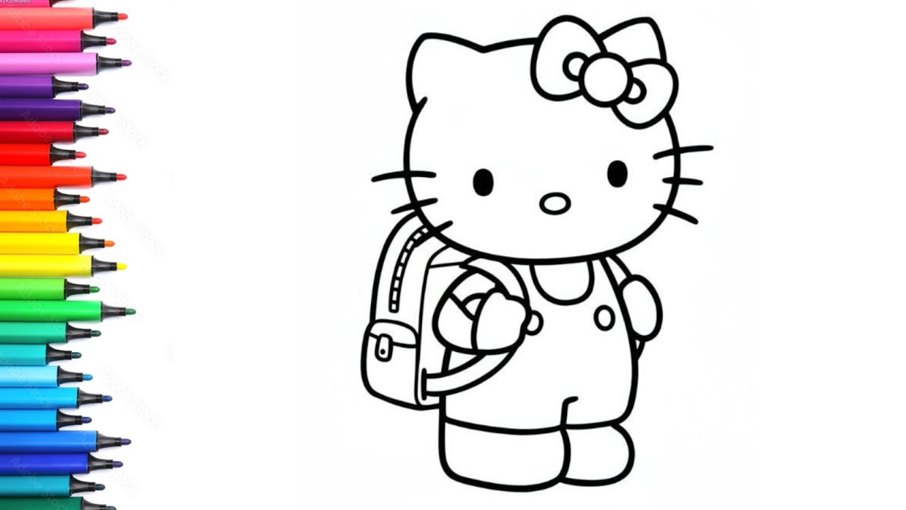 Уроки рисования, живописи и раскрашивания Hello Kitty для детей и малышей | Hello Kitty