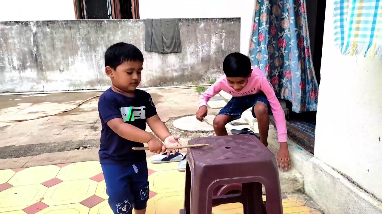 Riyon and Chinni Playing Drums #riyonskingdom