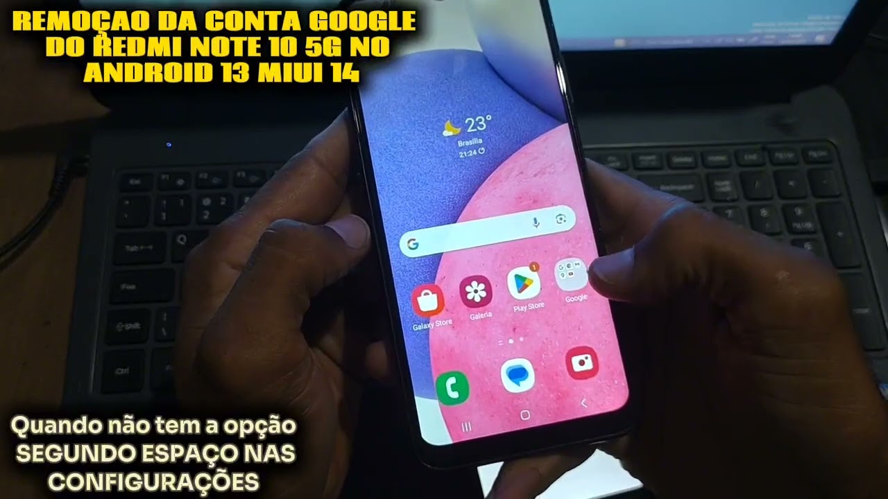 COMO REMOVER CONTA GOOGLE DO REDMI NOTE 10 MIUI 14 ANDROID 13 QUANDO NAO TEM A OPÇÃO SEGUNDO ESPAÇO.