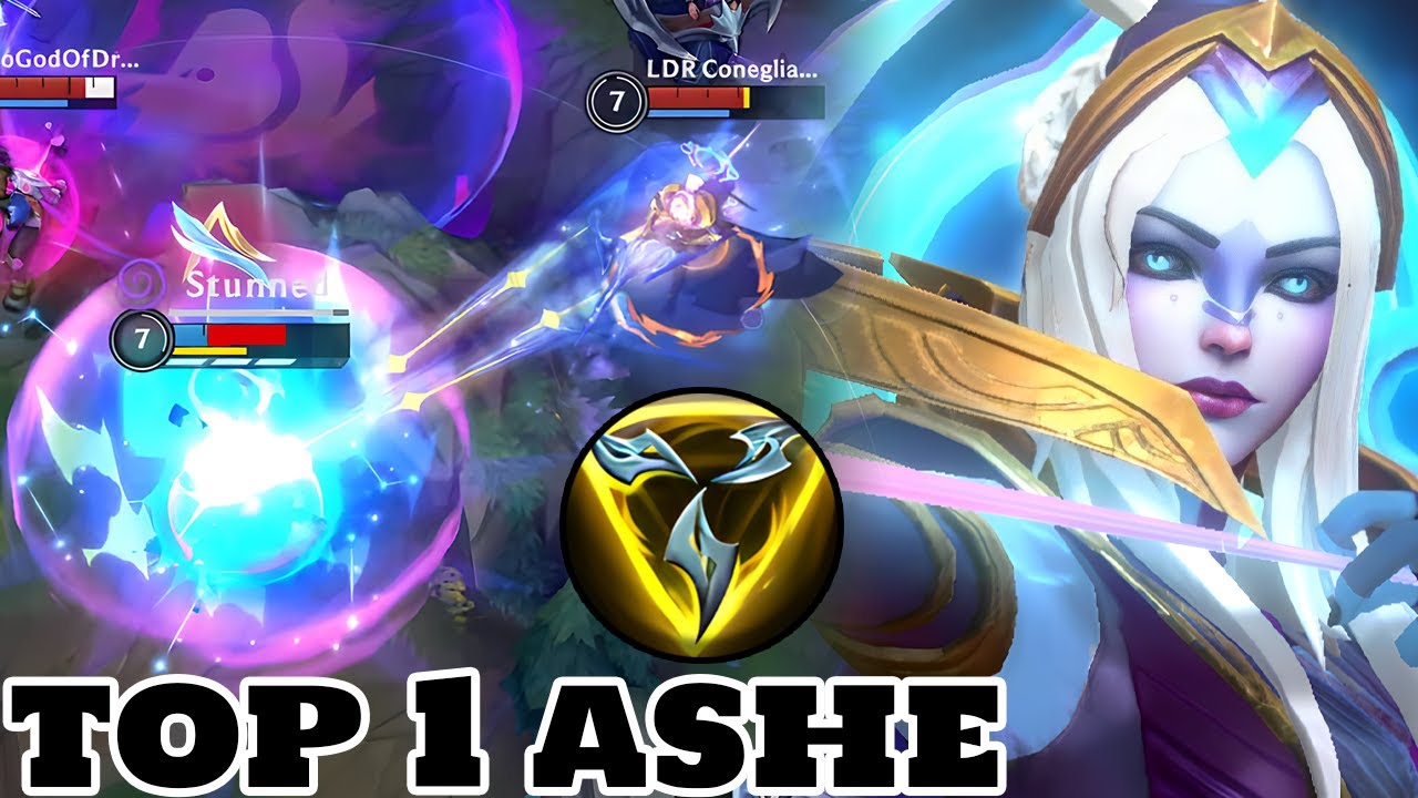Wild Rift Ashe - Top 1 Ashe Gameplay Cosmic Queen Ashe Skin Rank