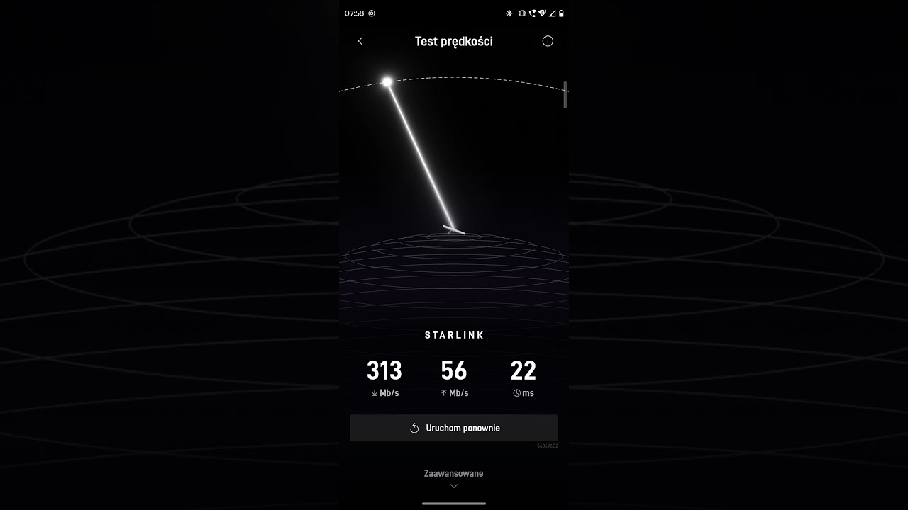 starlink - test prędkości.