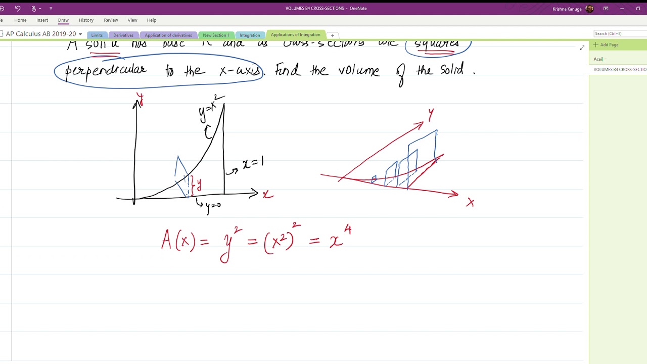AP Calculus: Applications of Integrals - 05 - Volumes using Cross Section - Problem