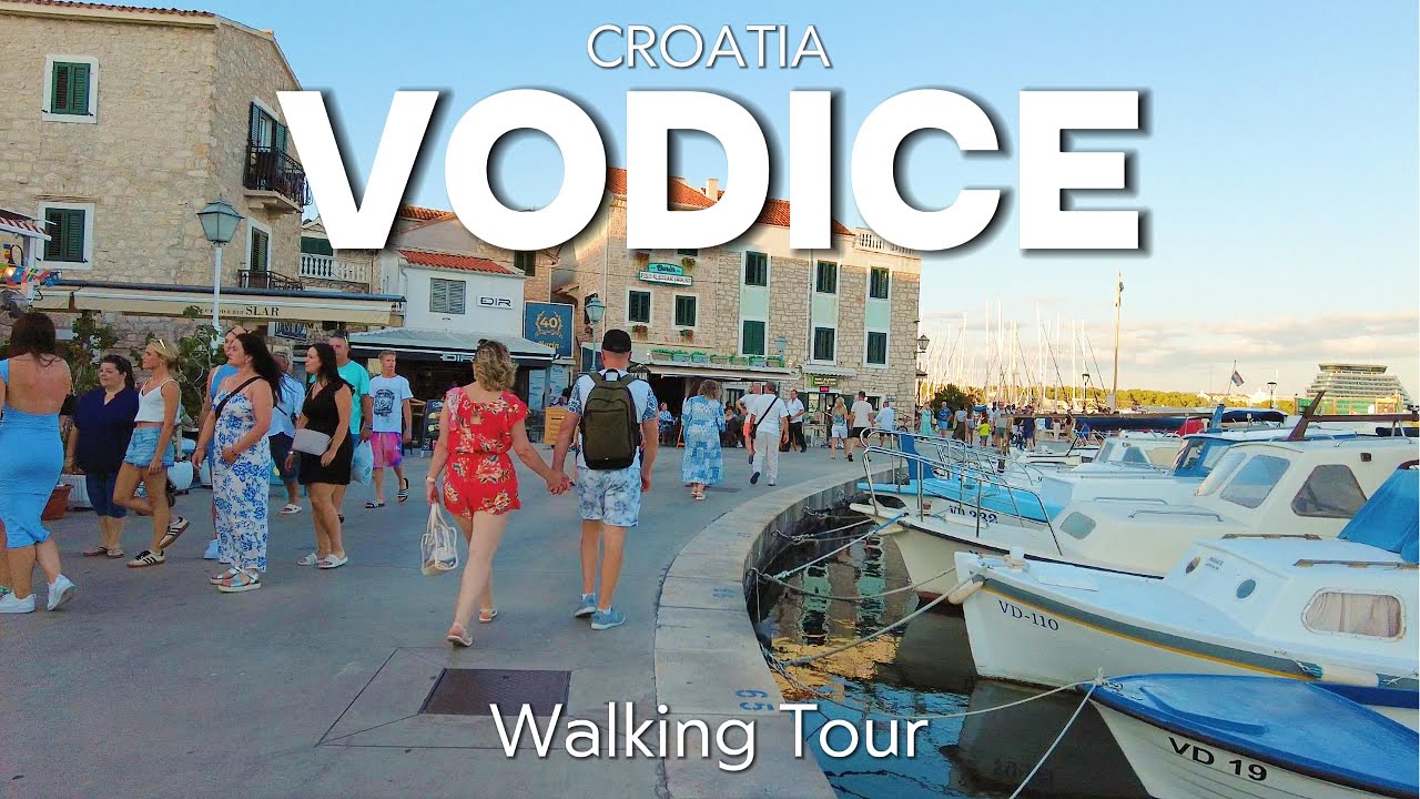 Vodice, Croatia, August 2025, Walking Tour 4K/60fps