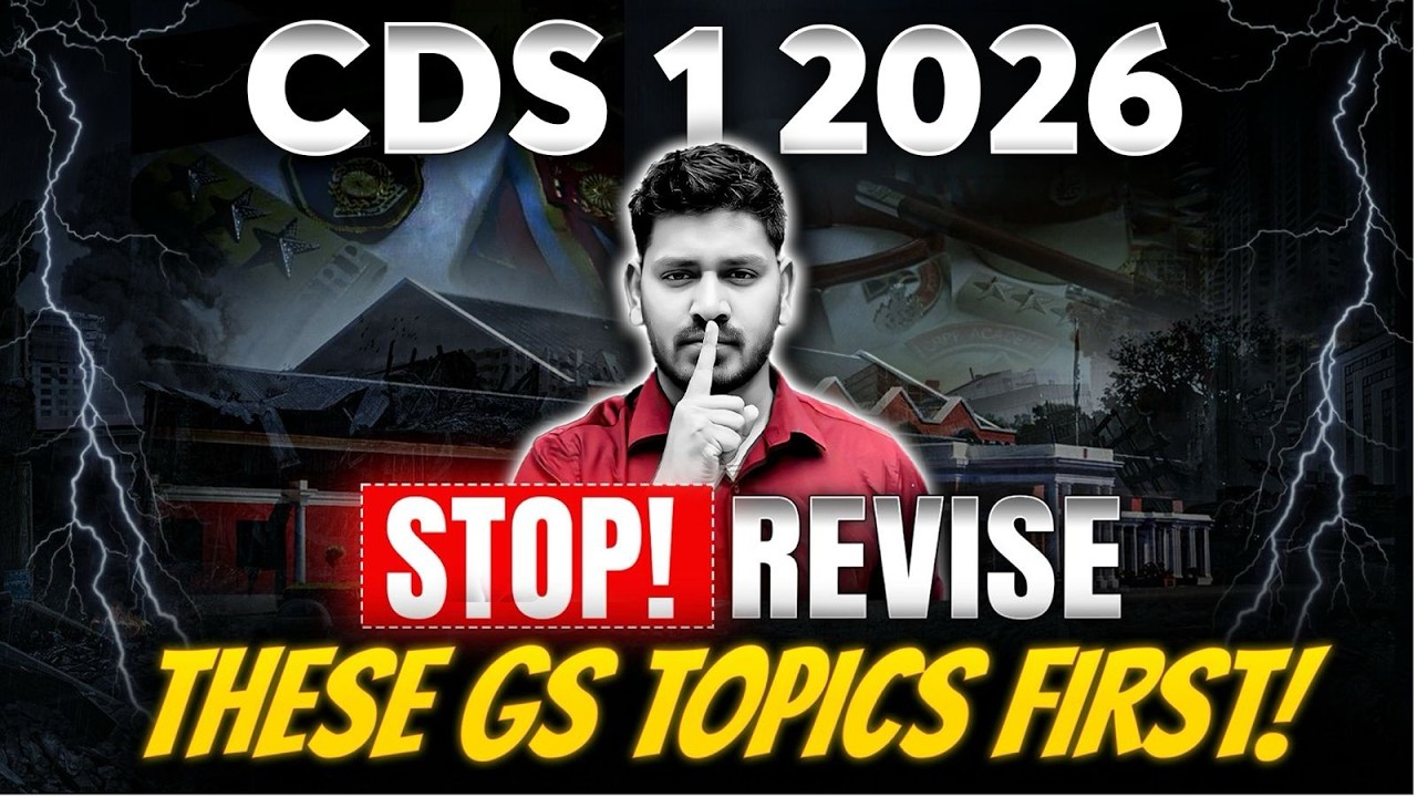 CDS 1 2026 : Most Important GS Topics | Subject Wise Breakdown by Vishal Sir 🔥