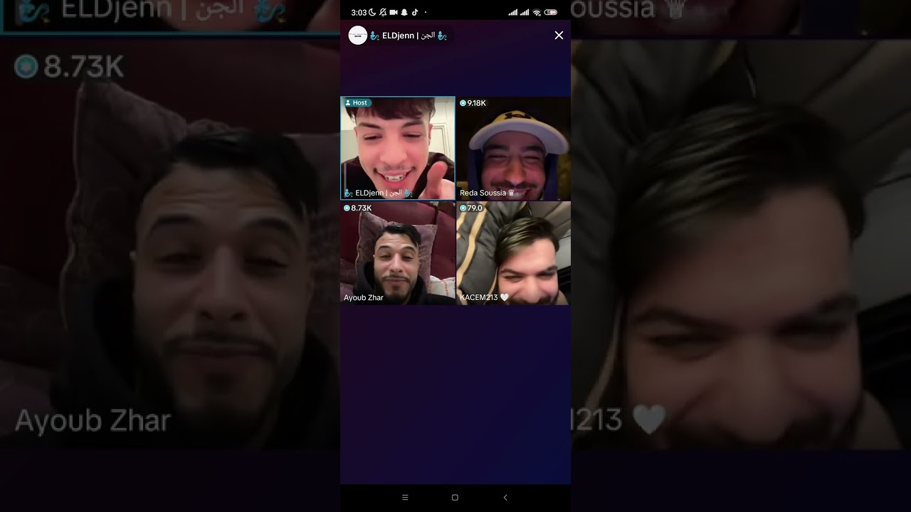 لايف الجن رضى،أيوب وقاسم(prt5)🧡💙✨