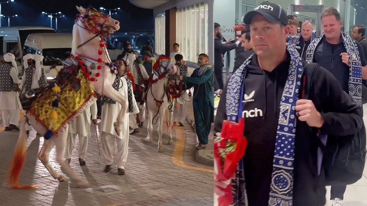 England's Test Team Receives a Traditional Welcome as They Arrive in Multan! 🛬 