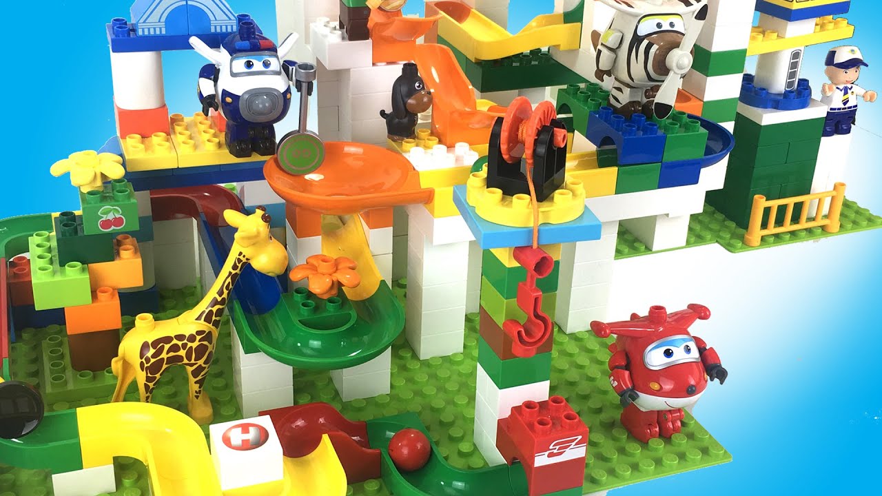 SUPER WINGS Marble Race 출동슈퍼윙스 + Hubelino Bricks Ball Run