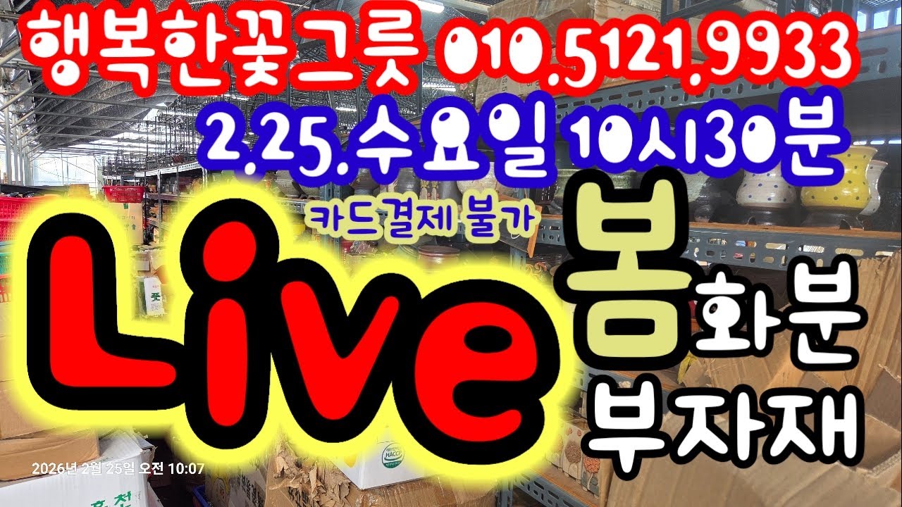 봄분갈이 화분 & 부자재 라이브판매 💥 2.25.수요일 10시30분 행복한꽃그릇 010.5121.993 #화분판매 #행꽃라이브