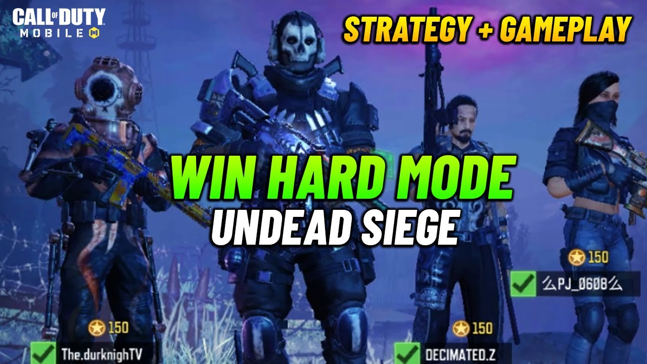 How to Win Hard Mode in Undead Siege Codm | Undead Siege Hard Mode Strategy & Gameplay Cod Mobile