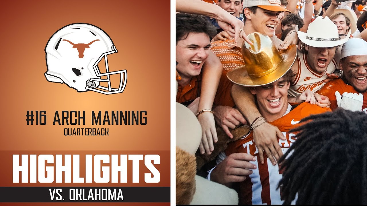 Arch Manning Highlights | Texas Longhorns vs. No. 6 Oklahoma Sooners | 2025 SEC Football