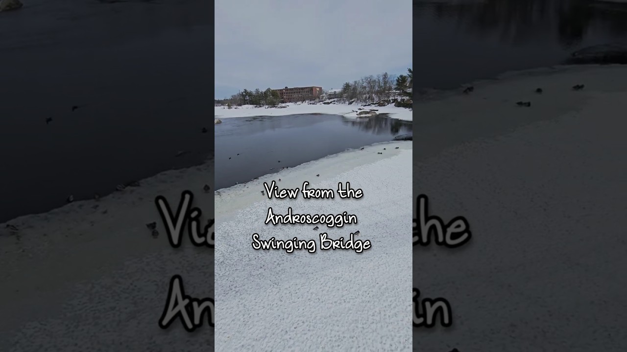 Androscoggin Swinging Bridge Brunswick Maine #swingingbridge #androscoggingriver #winterinmaine