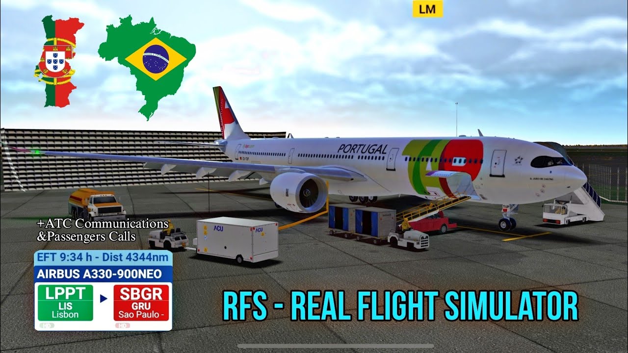 RFS Real flight simulator || Lisbon to São Paulo || TAP Portugal || Airbus A330_900 || 10h in 11min 
