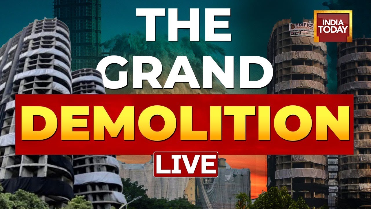 Noida Twin Tower Demolition LIVE |Supertech Twin Towers To Be Demolished Within 9 Seconds |Noida