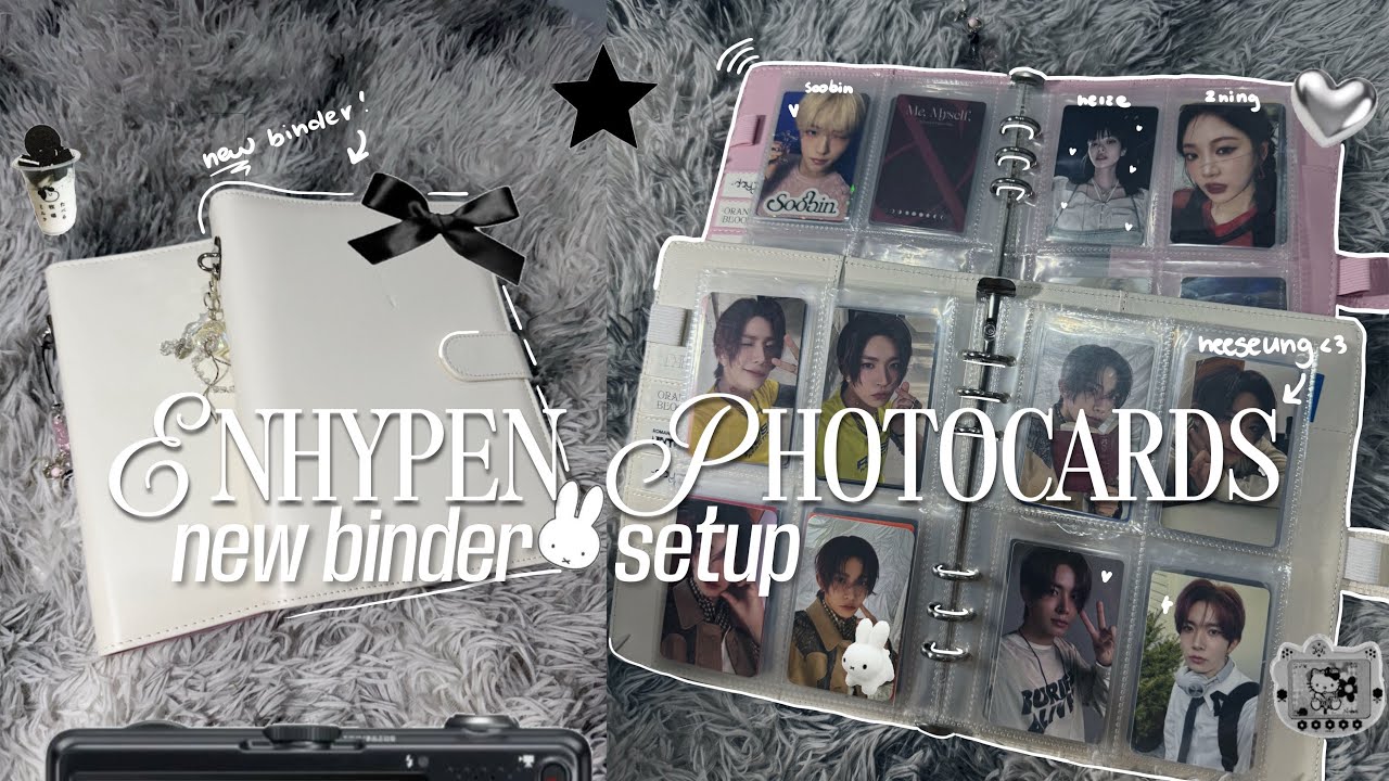 ASMR organizing kpop photocards📓 mostly enhypen heeseung collection, new a5 binder setup