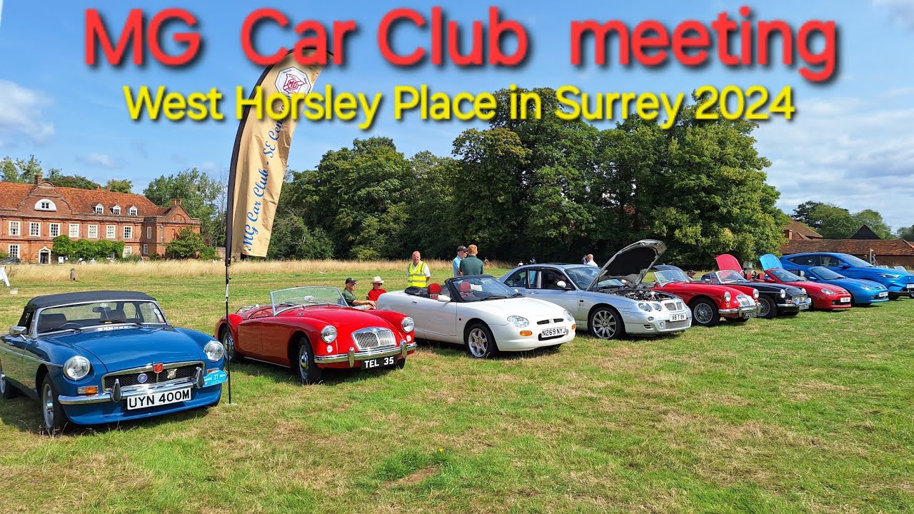 MG's on the lawn at West Horsley Place In Surrey, the filming location for the TV series - GHOSTS!