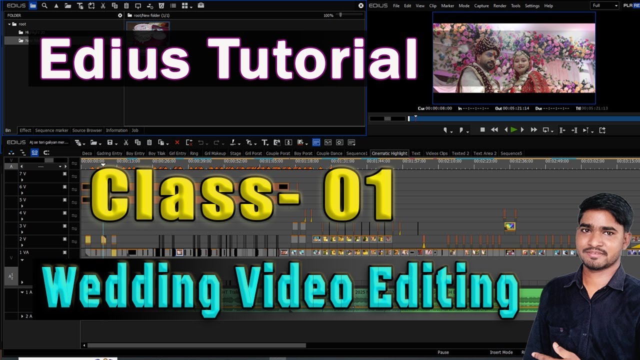 Edius Video Editing Master Class 01 For Wedding Editing | Edius me Mixing kaise kare | Part-1