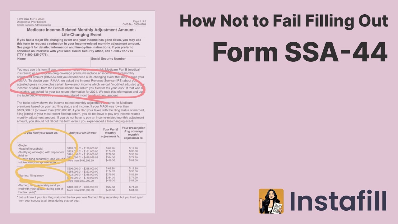 How Not to Fail Filling Out Form SSA-44 | Tips for Medicare IRMAA Reduction