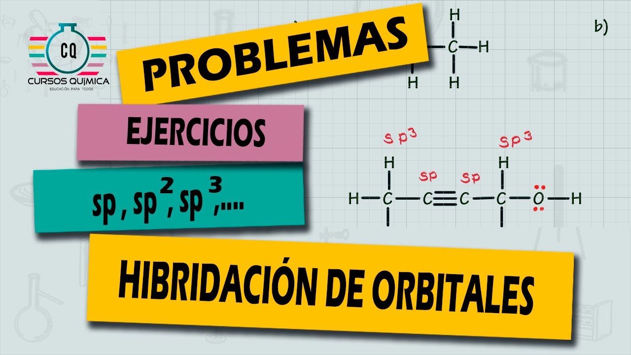 Ejercicio HIBRIDACIÓN  de ORBITALES (sp, sp2, sp3, sp3d,sp3d2)