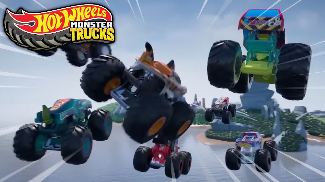 Hot Wheels Monster Trucks Visit Monster Truck Island! 1 HR