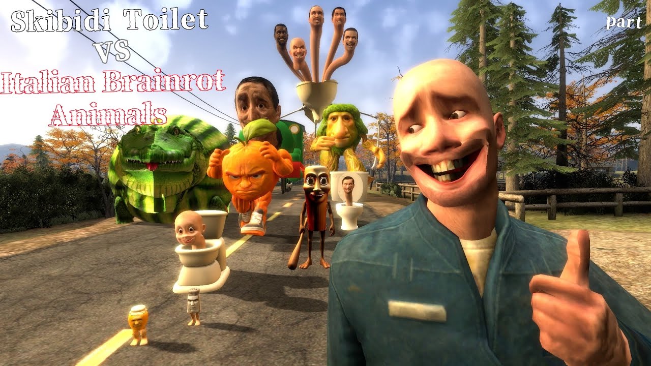 Итальянские Brainrot Animals против All Skibidi Toilet Collection (анимация Garry's Mod)