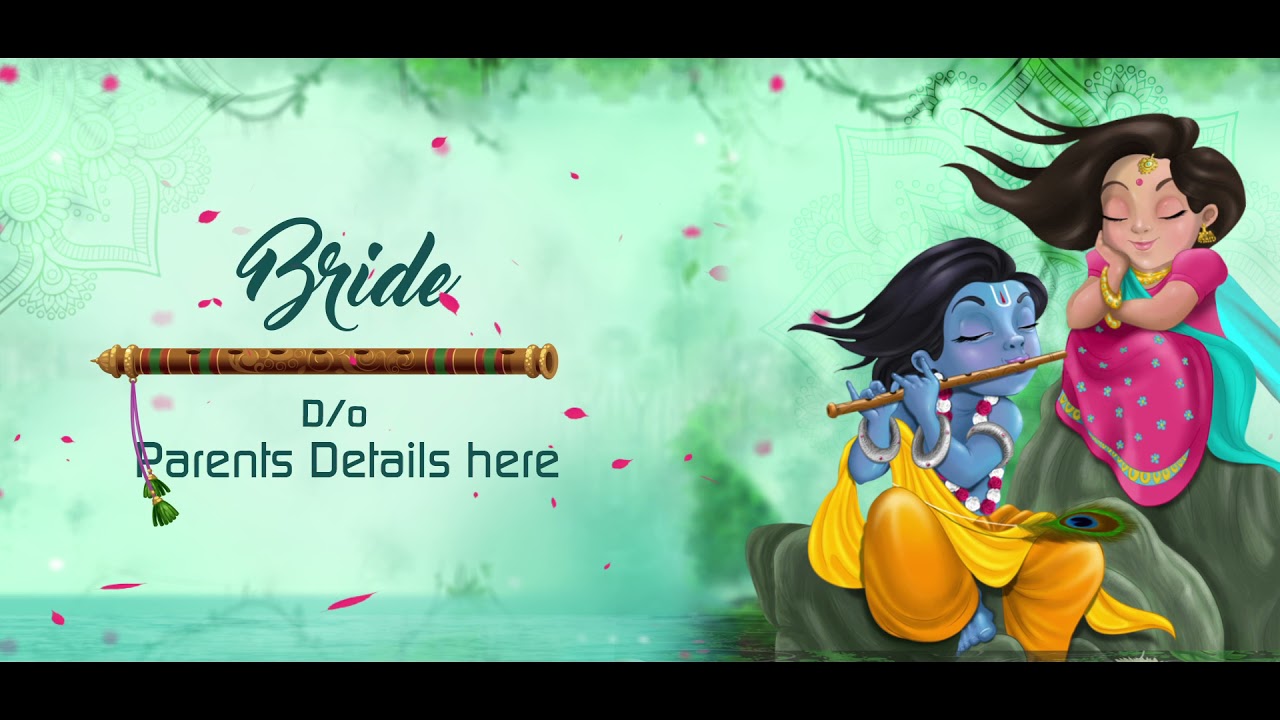 Traditional Wedding Invitation | Radha Krishna Theme Wedding Invitation