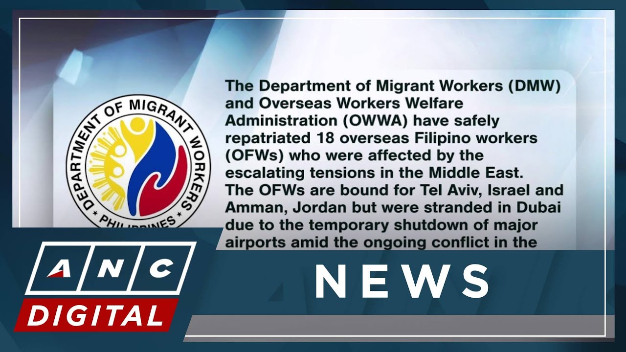 18 OFWs bound for Israel, Jordan back in PH; PH authorities reviewing if repatriation needed | ANC