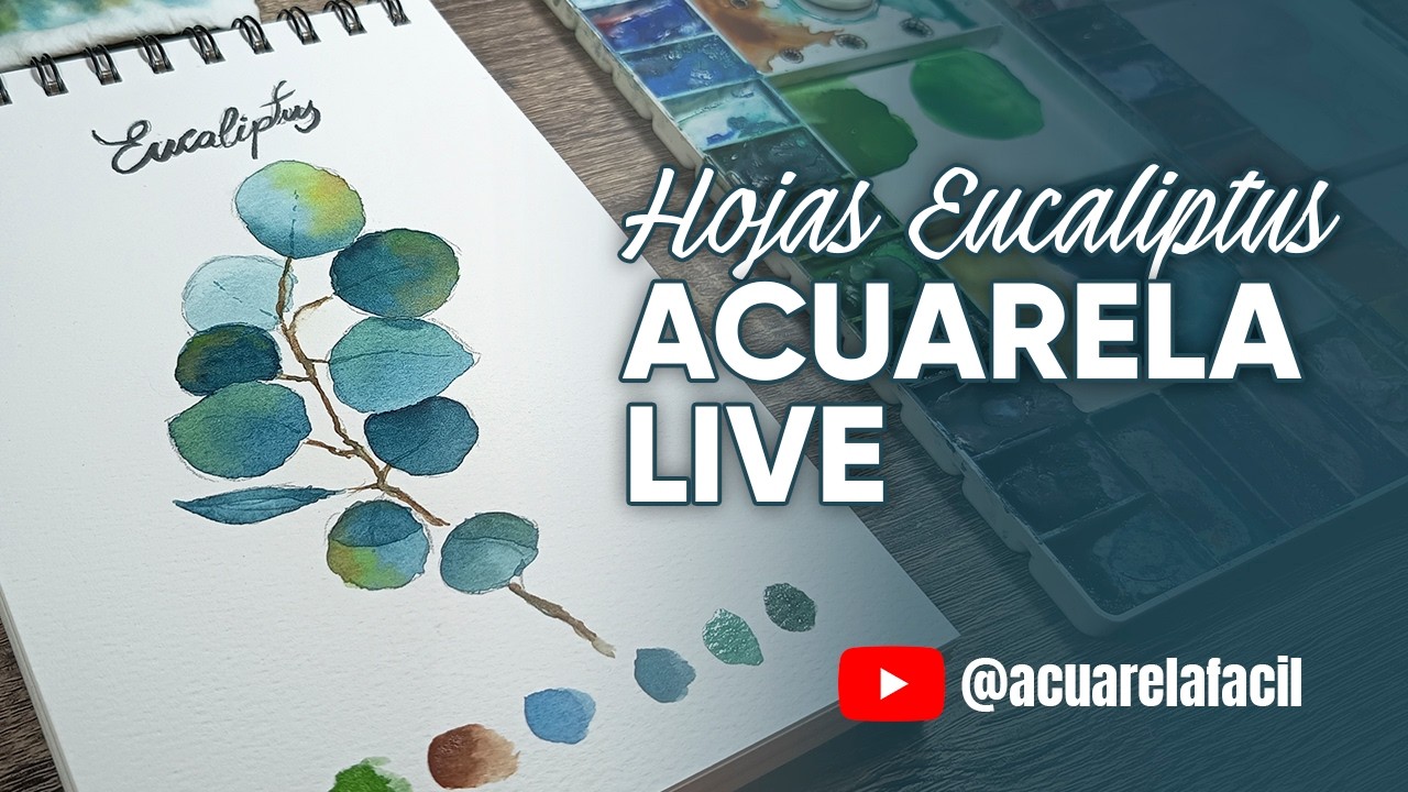 CLASE DE ACUARELA HOJAS EUCALIPTUS PASO A PASO