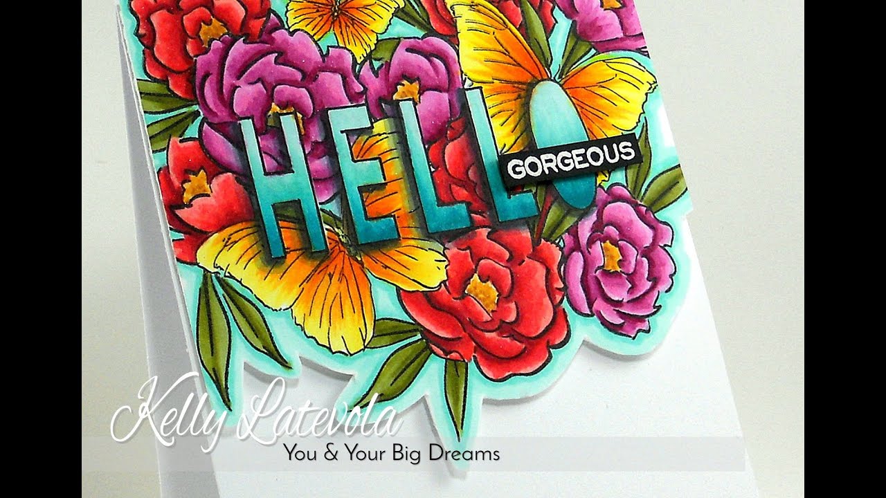 Hello Gorgeous Masking with letter stamps
