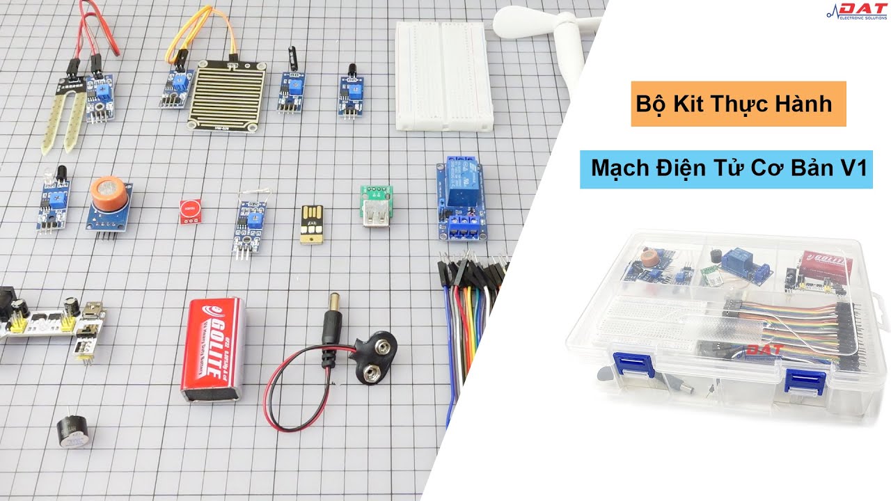 Bộ Kit Thực H&agrave;nh Mạch Điện Tử Cơ Bản V1 | Điện tử DAT