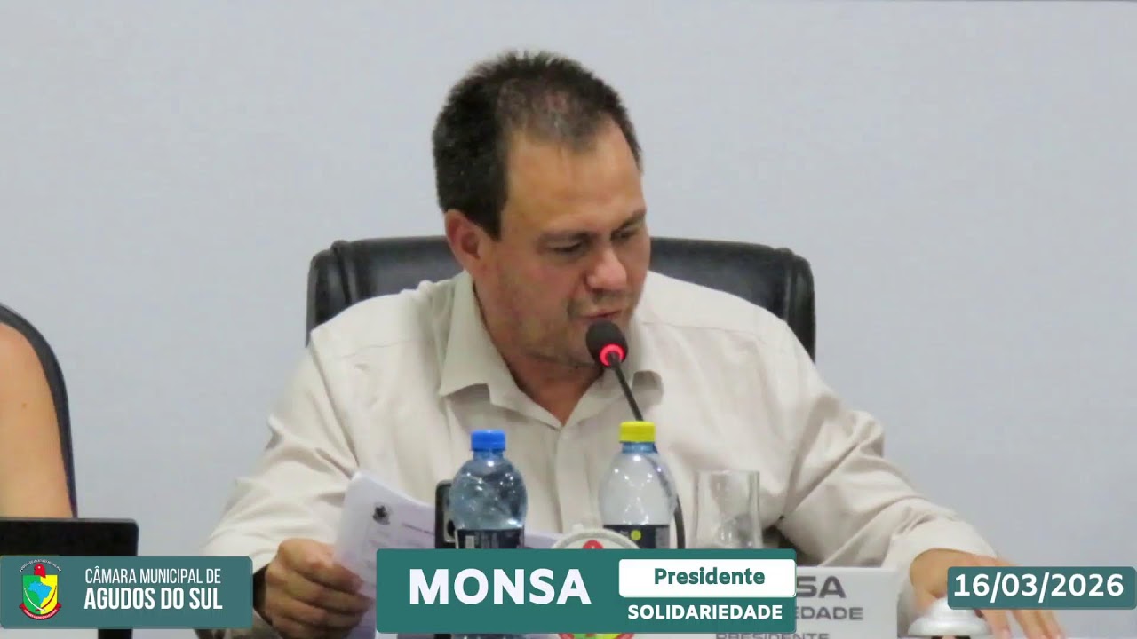 Boa noite, Acompanhe a 04ª Sessão Ordinária do 1º período de 2026 - 16/03/2026
