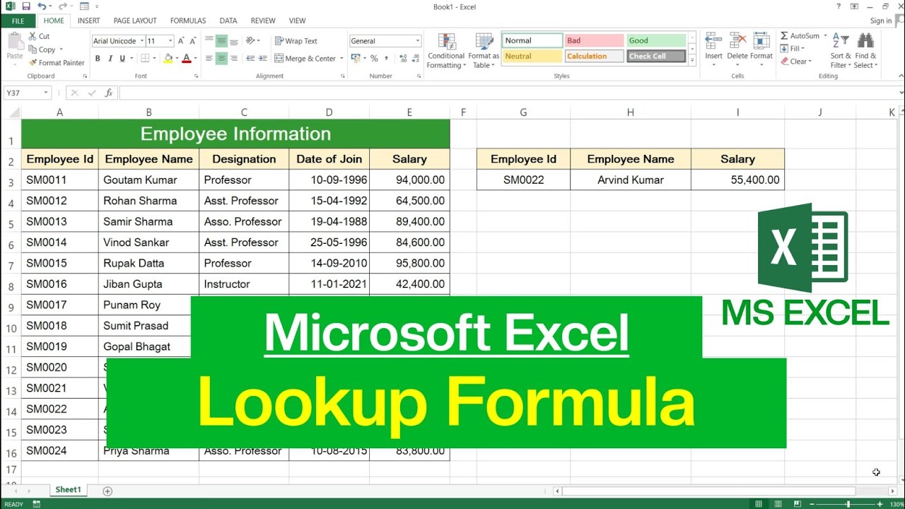 How to use Lookup Function in Microsoft Excel | Lookup Formula in Excel