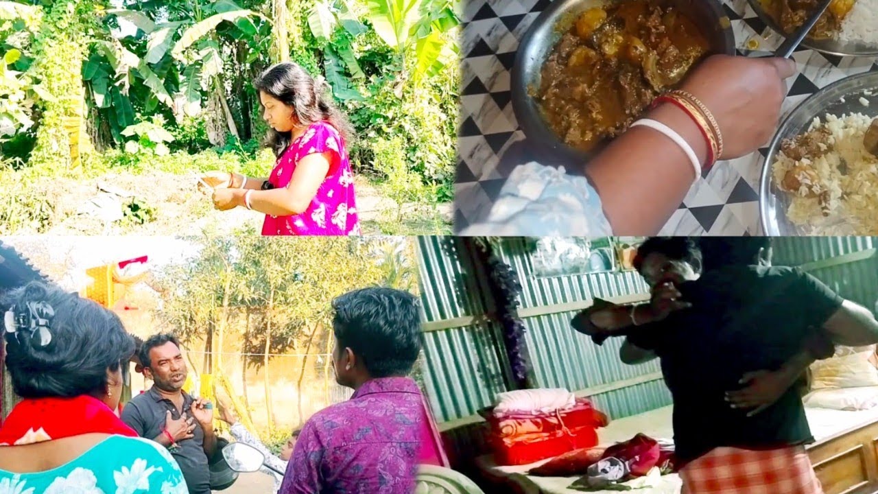 এত যুদ্ধ করে ও বেরোতে পারলাম না, দুপুরে খেলাম মটন এর লাল ঝোল || Village lifestyle vlog||