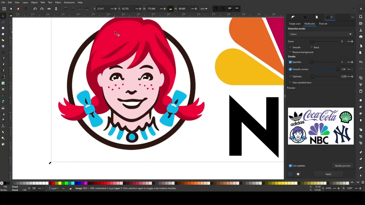 Inkscape  Trace Bitmaps