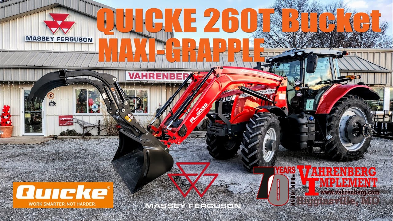 Quicke 260T Bucket with Maxi Grapple on Massey Ferguson 7724S DynaVT with FL.5033 Loader