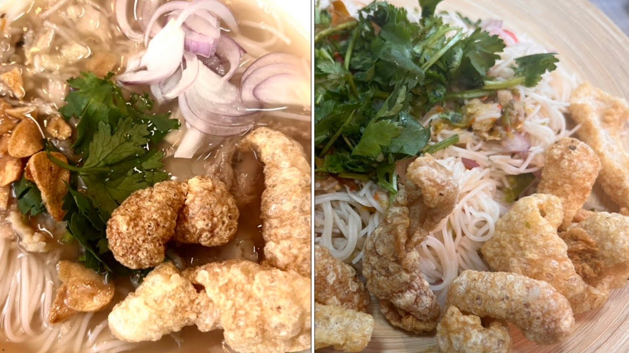 ဝုန်းဒိုင်း ရခိုင်မုန့်တီ Rakhine Rice Noodles Soup and Salad