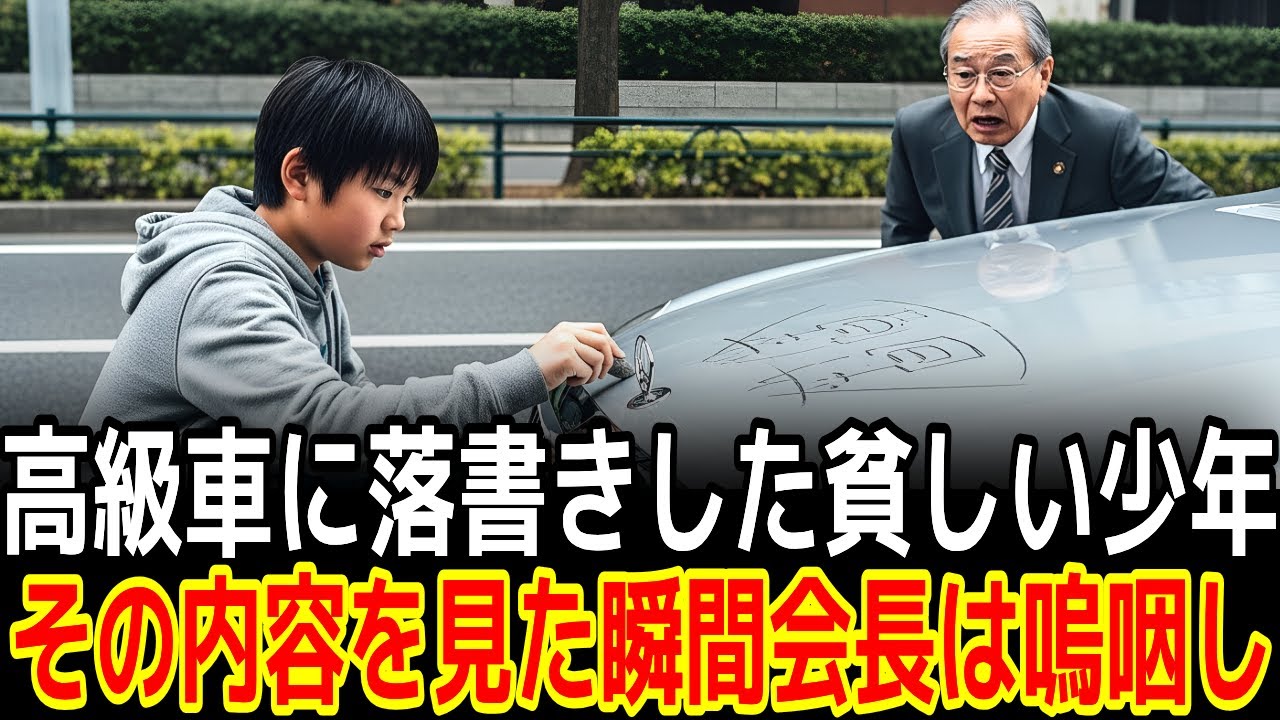 高級車に落書きした貧しい少年その内容を見た瞬間会長は嗚咽し|感動の実話|衝撃の逆転劇|人生ドラマ|